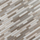 Arctic storm interlocking 12X12 honed marble mesh mounted mosaic tile SMOT-AS-ILH product shot multiple tiles angle view