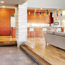 Arctic white 3D ledger corner 6X18 honed marble wall tile LPNLMARCWHI618COR 3DH product shot wall view
