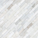 Arctic white ledger panel 6"x24" multi finish marble wall tile LPNLMARCWHI624-MULTI product shot angle view