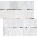 Arctic white ledger panel 6"x24" multi finish marble wall tile LPNLMARCWHI624-MULTI product shot top view 3