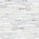 Arctic white ledger panel 6"x24" multi finish marble wall tile LPNLMARCWHI624-MULTI product shot wall view