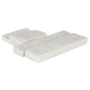 Arctic white splitface mini ledger corner 4.5X9 natural marble wall tile LPNLQARCWHI4.59COR MINI product shot profile view