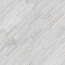 Arctic White Splitface Mini Ledger Panel 4.5x16 Natural Marble Wall Tile LPNLQARCWHI4.516 MINI product shot angle view