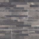Ardesia black ledger panel 6x24 glazed porcelain wall tile msi collection NARDBLK6X24 product shot multiple tiles top view