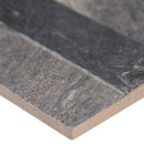 Ardesia black ledger panel 6x24 glazed porcelain wall tile msi collection NARDBLK6X24 product shot one tile profile view