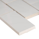 Aria bianco 12x12 polished porcelain mesh mounted mosaic tile NARIBIA2X4P product shot one tile profile view