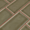 Artisan taupe handcrafted 3x6 glossy ceramic brown subway tile SMOT PT ARTA36 product shot angle view