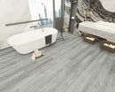 SPC Vinyl Rigid Core 7" Width 60" RL, 6mm Thick, 1.5mm IXPE Ashen Bay Silva Floors - Mazzia Collection Product shoot Kitchen view