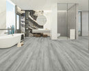 SPC Vinyl Rigid Core 7" Width 60" RL, 6mm Thick, 1.5mm IXPE Ashen Bay Silva Floors - Mazzia Collection Product shoot Wash room view