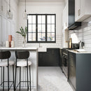 Athena gold 12x12 pennyround honed marble mesh mounted mosaic tile SMOT-ATHGOL-PENRDH room shot kitchen view