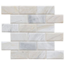 Athena gold 2x4 honed and beveled marble mesh mounted mosaic tile SMOT-ATHGOL-2X4HB product shot profile view