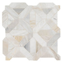Athena gold geometrica 12x12 honed marble mesh mounted mosaic tile SMOT-ATHGOL-GEOH product shot profile view