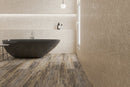 SPC Vinyl Rigid Core 7" Width 60" RL, 6mm Thick, 1.5mm IXPE Azalea, Flamboyant Floors - Mazzia Collection bath view 2