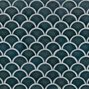 Azul scallop Glossy 9.96X13.11 glazed porcelain mesh mounted mosaic tile SMOT-PT-AZULSCAL8MM product shot multiple tiles top view
