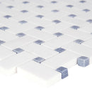 Azula basket weave 12X12 polished marble mesh mounted mosaic tile SMOT-AZULA-BWP product shot profile view