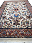 Hand-Knotted Vintage Afghani Serapi Wool Rug – 10'10" x 15'10" – Elegant Traditional Area Rug