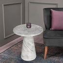 Natural White Marble Mushroom Sculptural Design Side End Table 21 Inches 15 Deep