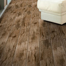 Balboa amber 24x6 matte ceramic floor and wall tile product shot bedroom closeup view