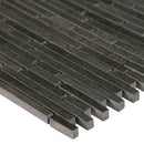 Basalt blue bamboo 12X12 honed mesh mounted mosaic tile SMOT-BSLTB-BMP10MM product shot profile view