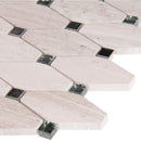 Bayview elongated octagon 11.81X13.4 glass metal stone mesh mounted mosaic tile SMOT-SGLSMT-BAYVIEW10MM product shot profile view