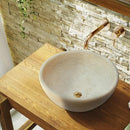 Beige Travertine Natural Stone Vessel Bathroom Sink 16x6 Honed