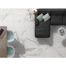 Bella Via Palatina Bianco Porcelain Tile 12x24 matte black sofa working desk
