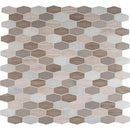 Bellagio blend elongated hexagon 11.63X12 honed marble mesh mounted mosaic tile SMOT-BELBLND-HEXEL10MM product shot multiple tiles top view