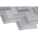Bergamo herringbone 11.63X11.63 polished marble mesh mounted mosaic tile SMOT-BERGAMO-HB10MM product shot profile view