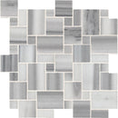 Bergamo magic pattern 12X12 polished marble mesh mounted mosaic tile SMOT-BERGAMO-MP10MM product shot multiple tiles close up view