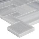 Bergamo magic pattern 12X12 polished marble mesh mounted mosaic tile SMOT-BERGAMO-MP10MM product shot profile view