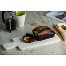 Bianco Carrara genuine white marble serving board charcutorie platter chocolate cake on top
