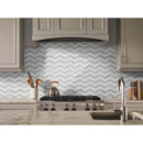 Bianco dolomite chevron 12X12 polished marble mesh mounted mosaic tile SMOT-BIANDOL-CHEP product shot kitchen view