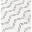 Bianco dolomite chevron 12X12 polished marble mesh mounted mosaic tile SMOT-BIANDOL-CHEP product shot multiple tiles angle view