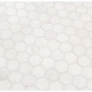 Bianco dolomite hexagon 11.75X12 polished marble mesh mounted mosaic tile SMOT-BIANDOL-2HEXP product shot multiple tiles angle view