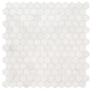 Bianco dolomite hexagon 11.75X12 polished marble mesh mounted mosaic tile SMOT-BIANDOL-2HEXP product shot multiple tiles top view
