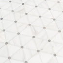 Bianco dolomite pinwheel 12X15 polished marble mesh mounted mosaic tile SMOT-BIANDOL-PINWP product shot multiple tiles angle view