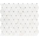 Bianco dolomite pinwheel 12X15 polished marble mesh mounted mosaic tile SMOT-BIANDOL-PINWP product shot multiple tiles top view