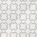 Bianco quatrefoil 12X12 polished marble mesh mounted mosaic tile SMOT-BIA-QTRFOILP product shot multiple tiles angle view