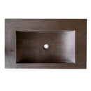 Black Andesite Natural Stone Rectangular Sink Honed/Matte (W)20" (L)33" (H)6" top view