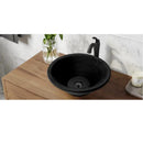 Black Andesite Natural Stone Vessel Sink Tapered Conical Honed Matte