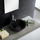 Black Andesite Natural Stone Vessel Sink Tapered Conical Honed Matte