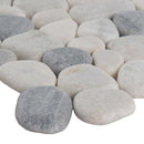 Black and white pebbles 11.42X11.42 marble mesh mounted mosaic tile THDW1-SH-PEB product shot profile view