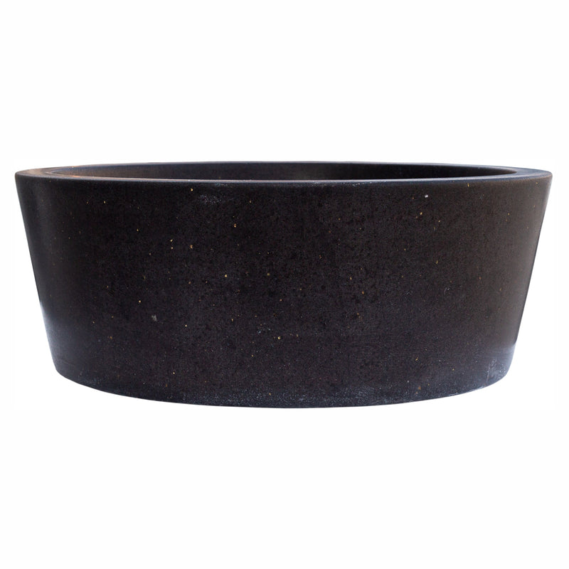 Black andesite natural stone vessel sink NTRSTC53 D16 H6 side view