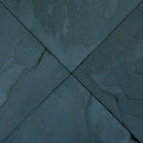 Black premium 12 x 12 gauged floor and wall slate tile SBLKPREM1616G product shot one tile top view