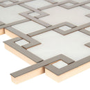 Blanco lynx 10.47x10.4 polished stone &amp; metal mesh mounted mosaic tile SMOT-SMTL-BLALYN8MM product shot profile view