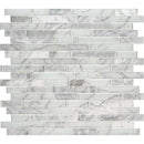 Blocki blanco interlocking 11.61X12.2 glass stone mesh mounted mosaic tile SMOT-SGLSIL-BLOBLA8MM product shot multiple tiles top view