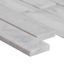 Blocki blanco interlocking 11.61X12.2 glass stone mesh mounted mosaic tile SMOT-SGLSIL-BLOBLA8MM product shot profile view