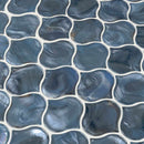 Blue shimmer arabesque 10X10.20 glass mesh mounted mosaic tile SMOT-GLS-BLUSHI8MM product shot multiple tiles angle view