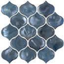 Blue shimmer arabesque 10X10.20 glass mesh mounted mosaic tile SMOT-GLS-BLUSHI8MM product shot multiple tiles close up view