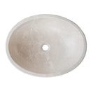 Botticino Marble Natural Stone Oval Shape Above Vanity Vessel Sink Honed (W)16" (L)20.5" (H)6" top view